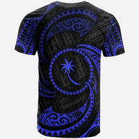Chuuk Micronesia T Shirt Blue Tribal Wave - Polynesian Pride