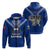 Samoa Zip Hoodie Samoan Warrior Pride LT12 Unisex Blue - Polynesian Pride