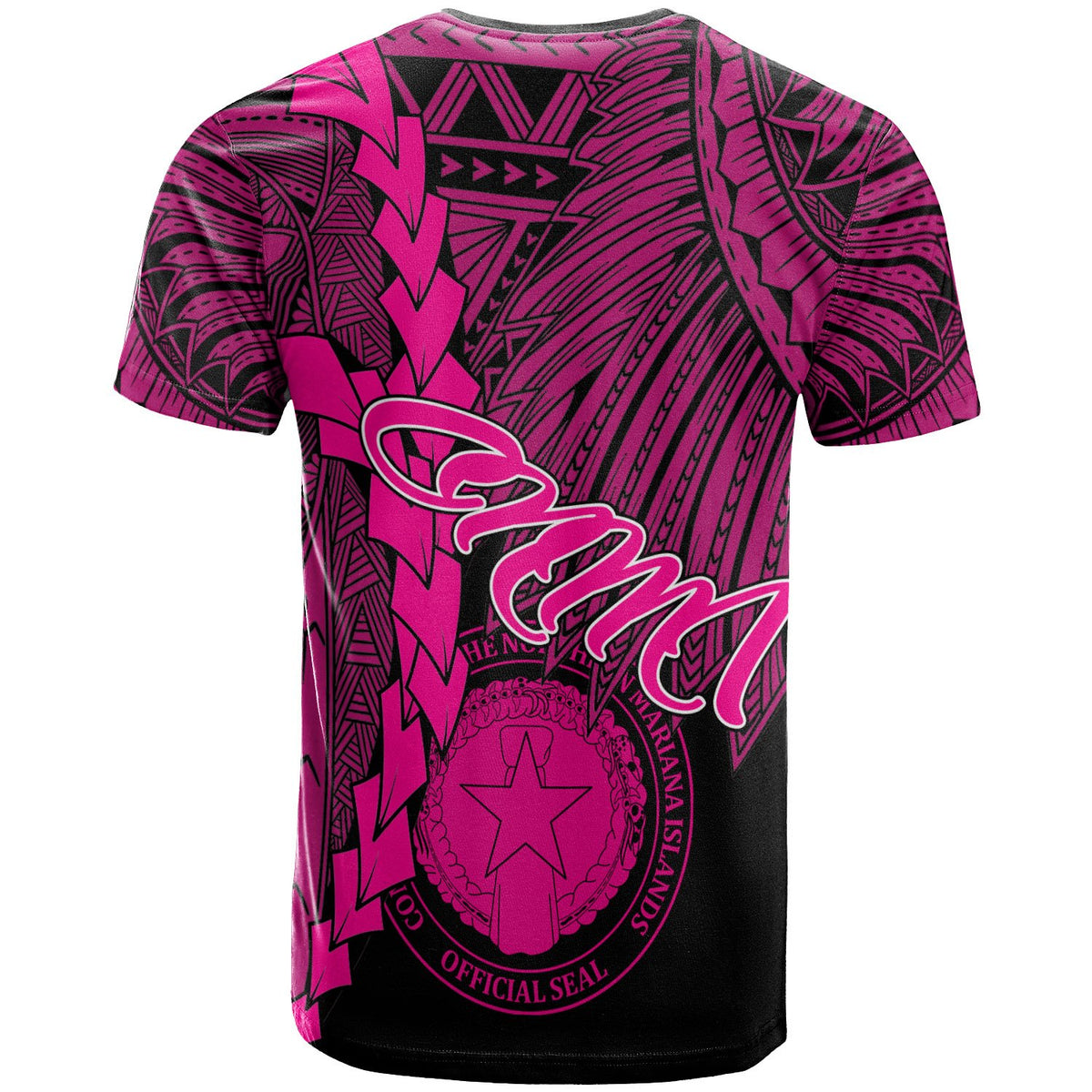Northern Mariana Islands Polynesian T Shirt Tribal Wave Tattoo Pink - Polynesian Pride