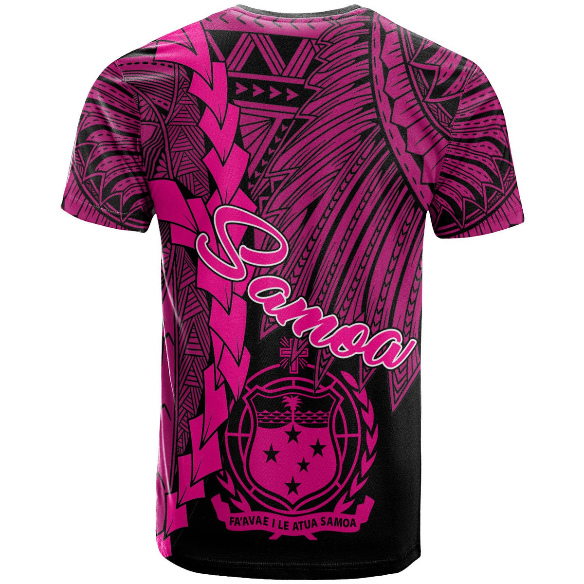 Samoa Polynesian Custom T Shirt Tribal Wave Tattoo Pink - Polynesian Pride