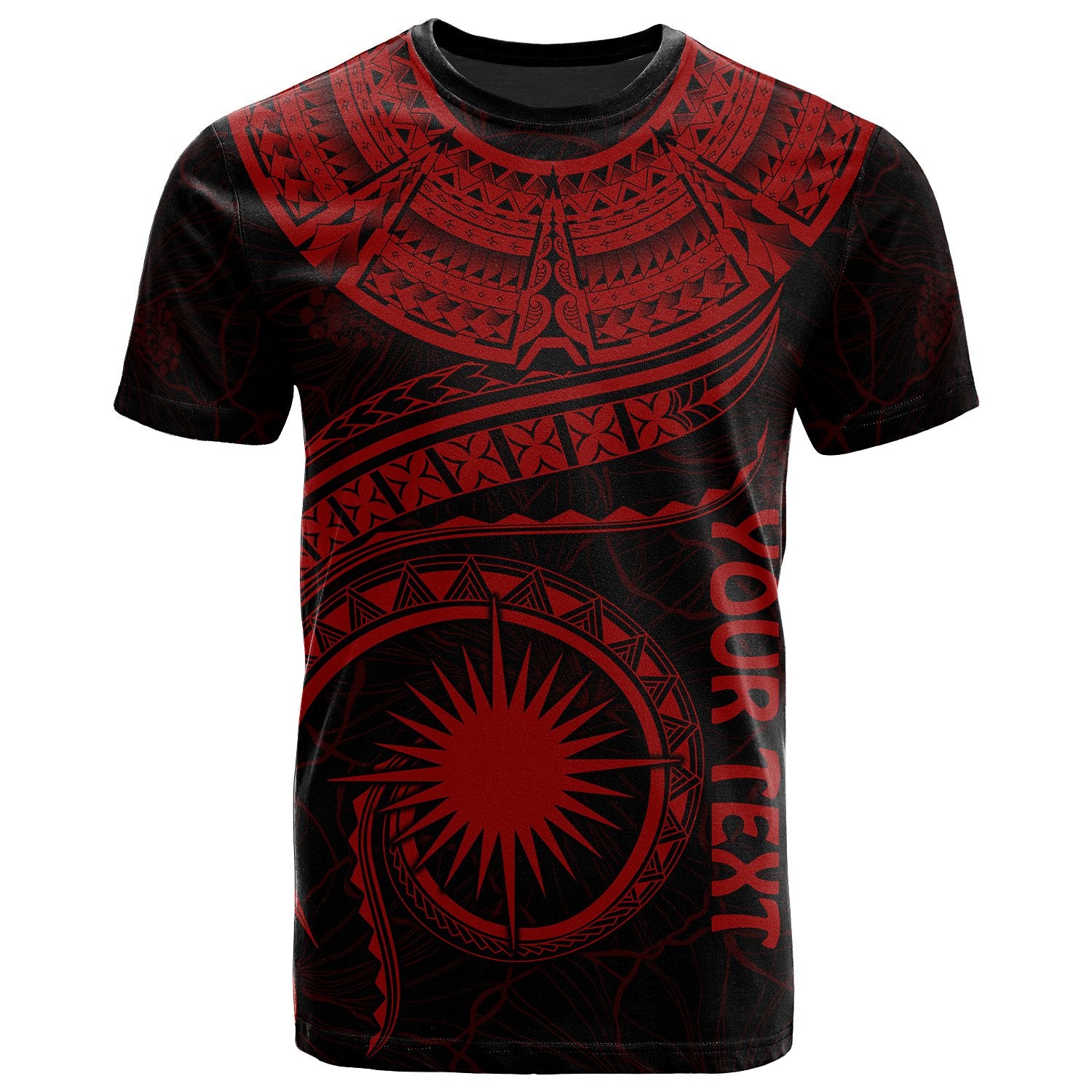 Marshall Islands Polynesian Custom T Shirt Marshall Islands Waves (Red) Unisex Red - Polynesian Pride