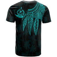 Vanuatu Custom T Shirt Polynesian Wings (Turquoise) - Polynesian Pride