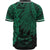 Fiji Polynesian Baseball Shirt - Tribal Wave Tattoo Green - Polynesian Pride