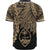 Guam Polynesian Baseball Shirt - Tribal Wave Tattoo Gold - Polynesian Pride