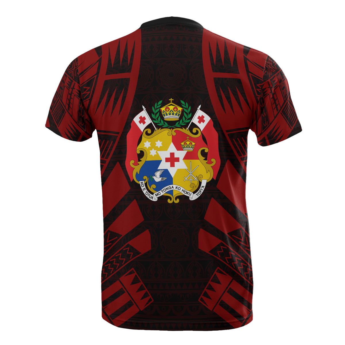 Tonga T Shirt Tonga Coat of Arms Polynesian Tattoo Red Style - Polynesian Pride