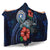 Northern Mariana Islands Polynesian Hooded Blanket - Blue Turtle Hibiscus - Polynesian Pride