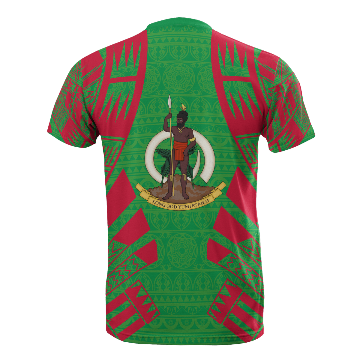 Vanuatu T Shirt Vanuatuan Coat of Arms Polynesian Tattoo Green Style Unisex Art - Polynesian Pride