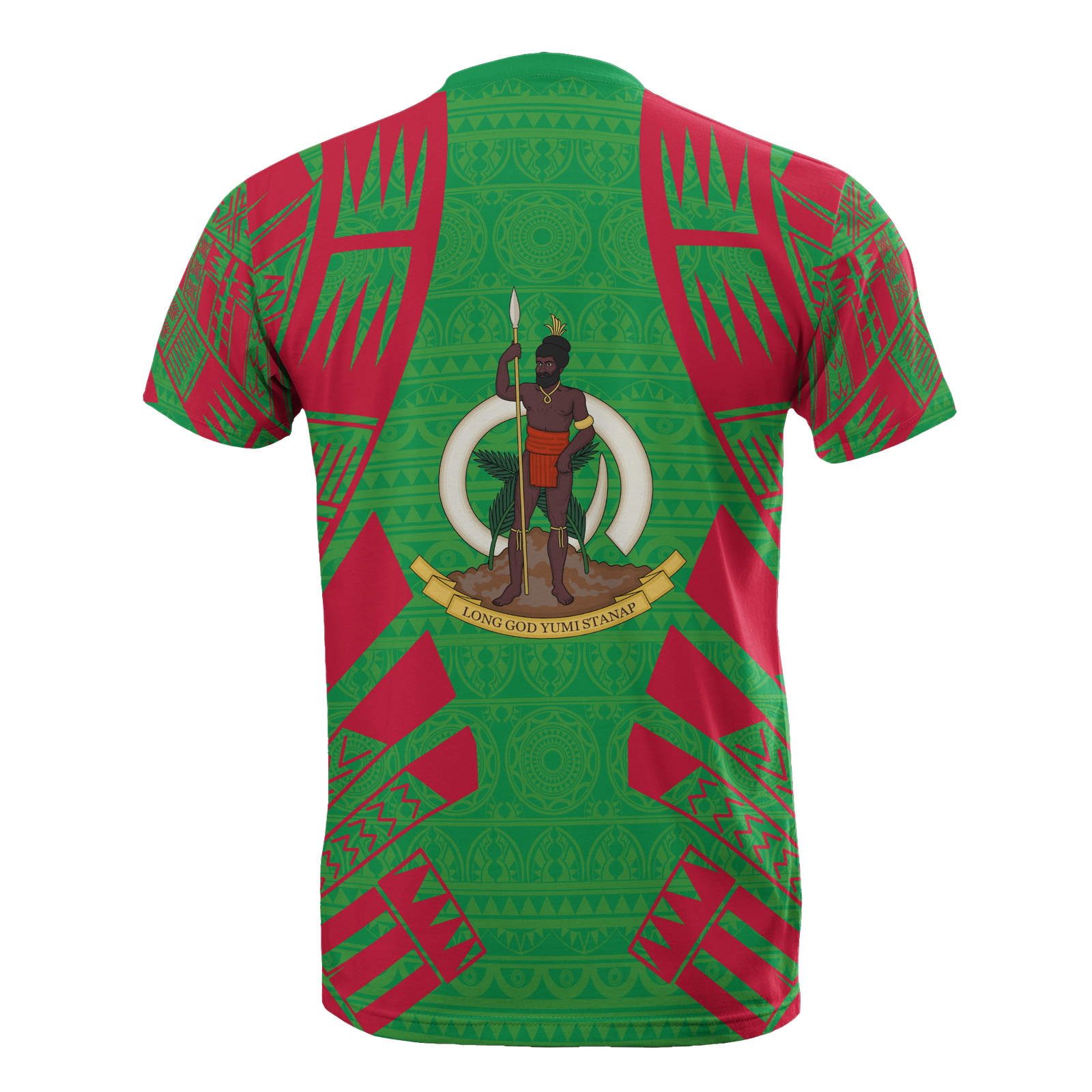 Vanuatu T Shirt Vanuatuan Coat of Arms Polynesian Tattoo Green Style Unisex Art - Polynesian Pride