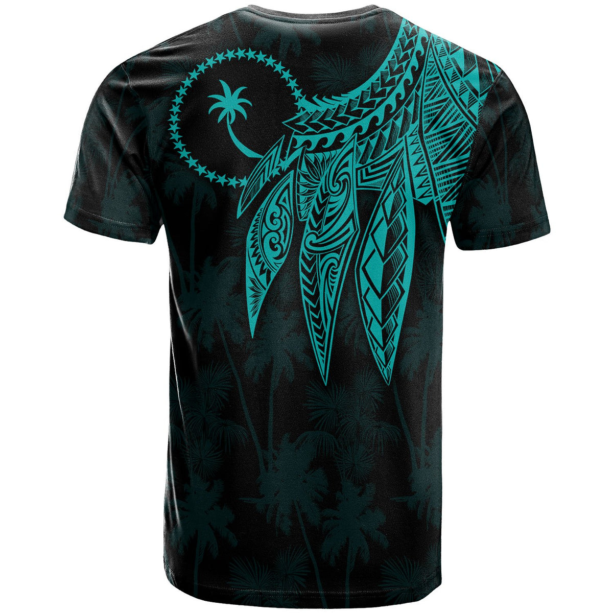 Chuuk T Shirt Polynesian Wings (Turquoise) - Polynesian Pride