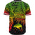 Papua New Guinea Polynesian Custom Personalised Baseball Shirt - Tribal Wave Tattoo Reggae - Polynesian Pride