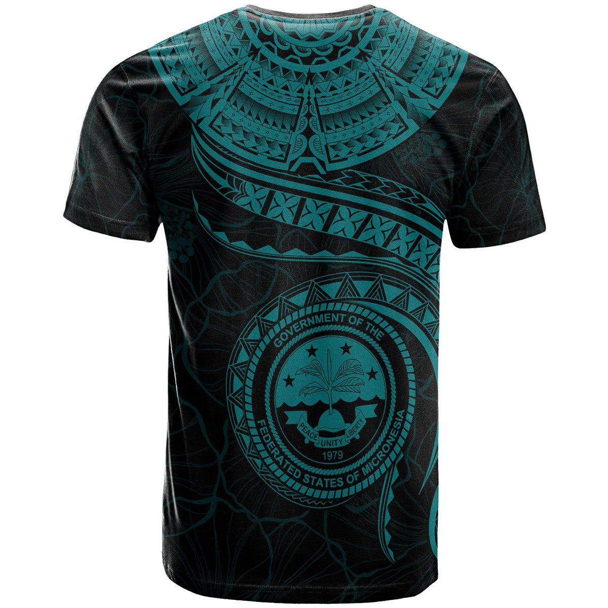 Federated States of Micronesia Polynesian Custom T Shirt FSM Waves (Turquoise) - Polynesian Pride