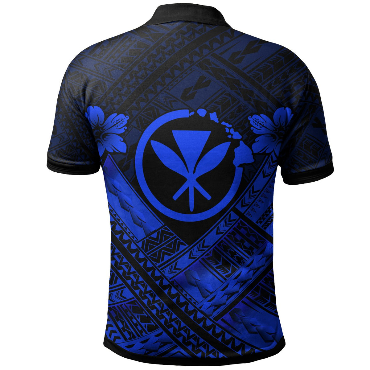 Hawaii Custom Polo Shirt Blue Kanaka Maoli Polynesian Patterns - Polynesian Pride
