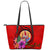 Tahiti Polynesian Custom Personalised Leather Tote Bag - Floral With Seal Red Red - Polynesian Pride