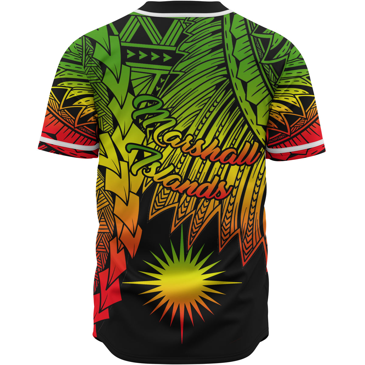Marshall Islands Polynesian Baseball Shirt - Tribal Wave Tattoo Reggae - Polynesian Pride