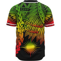 Marshall Islands Polynesian Baseball Shirt - Tribal Wave Tattoo Reggae - Polynesian Pride