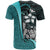 Cook Islands Polynesian T Shirt Turquoise Turtle with Hook - Polynesian Pride
