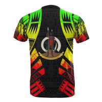 Vanuatu T Shirt Vanuatuan Coat of Arms Polynesian Tattoo Reggae Style - Polynesian Pride