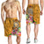 Samoa Men's Shorts - Turtle Plumeria (Gold) - Polynesian Pride