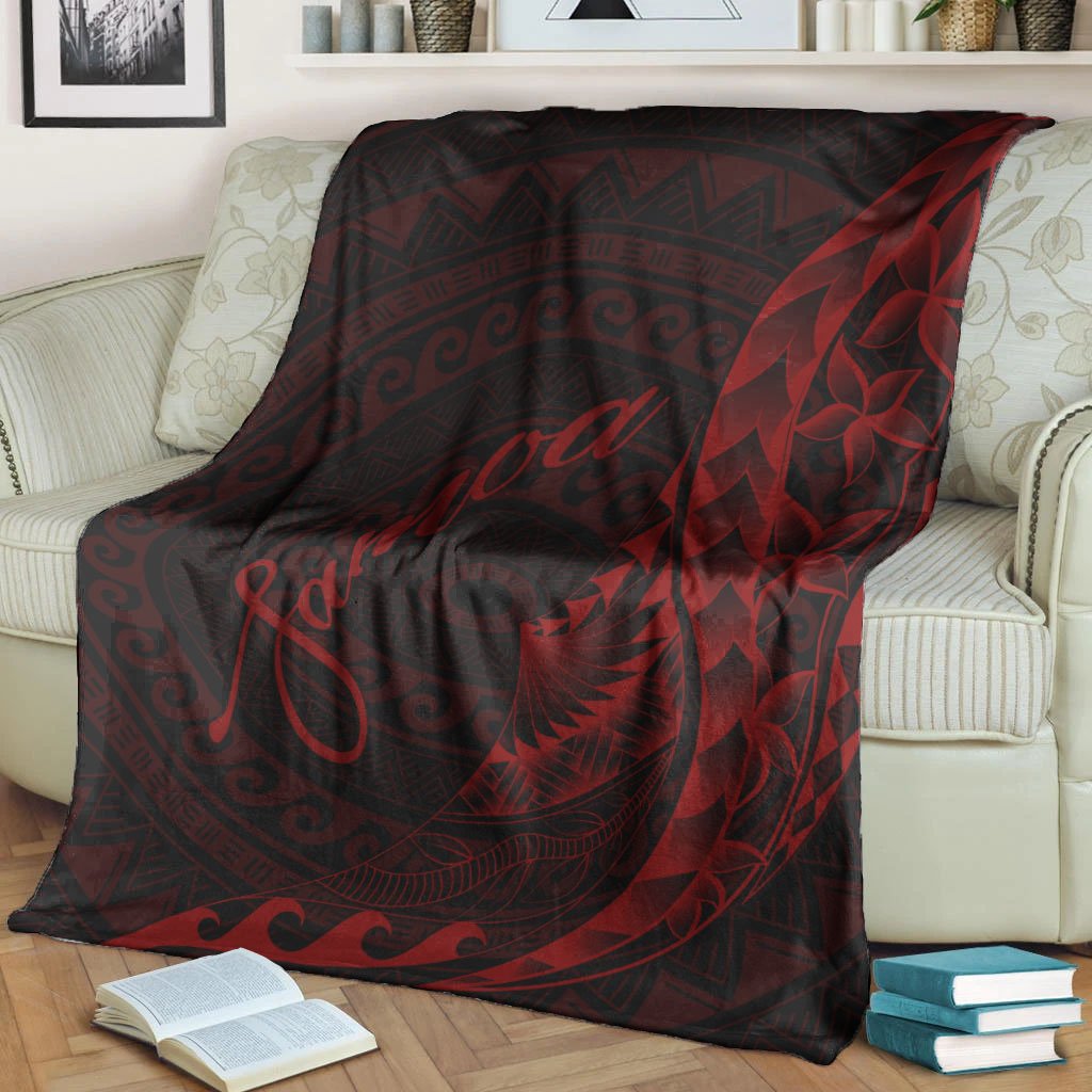 Samoa Premium Blanket - Polynesian Pattern Style Red Color White - Polynesian Pride