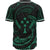 Kosrae Polynesian Custom Personalised Baseball Shirt - Green Tribal Wave - Polynesian Pride