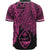 Guam Polynesian Custom Personalised Baseball Shirt - Tribal Wave Tattoo Pink - Polynesian Pride