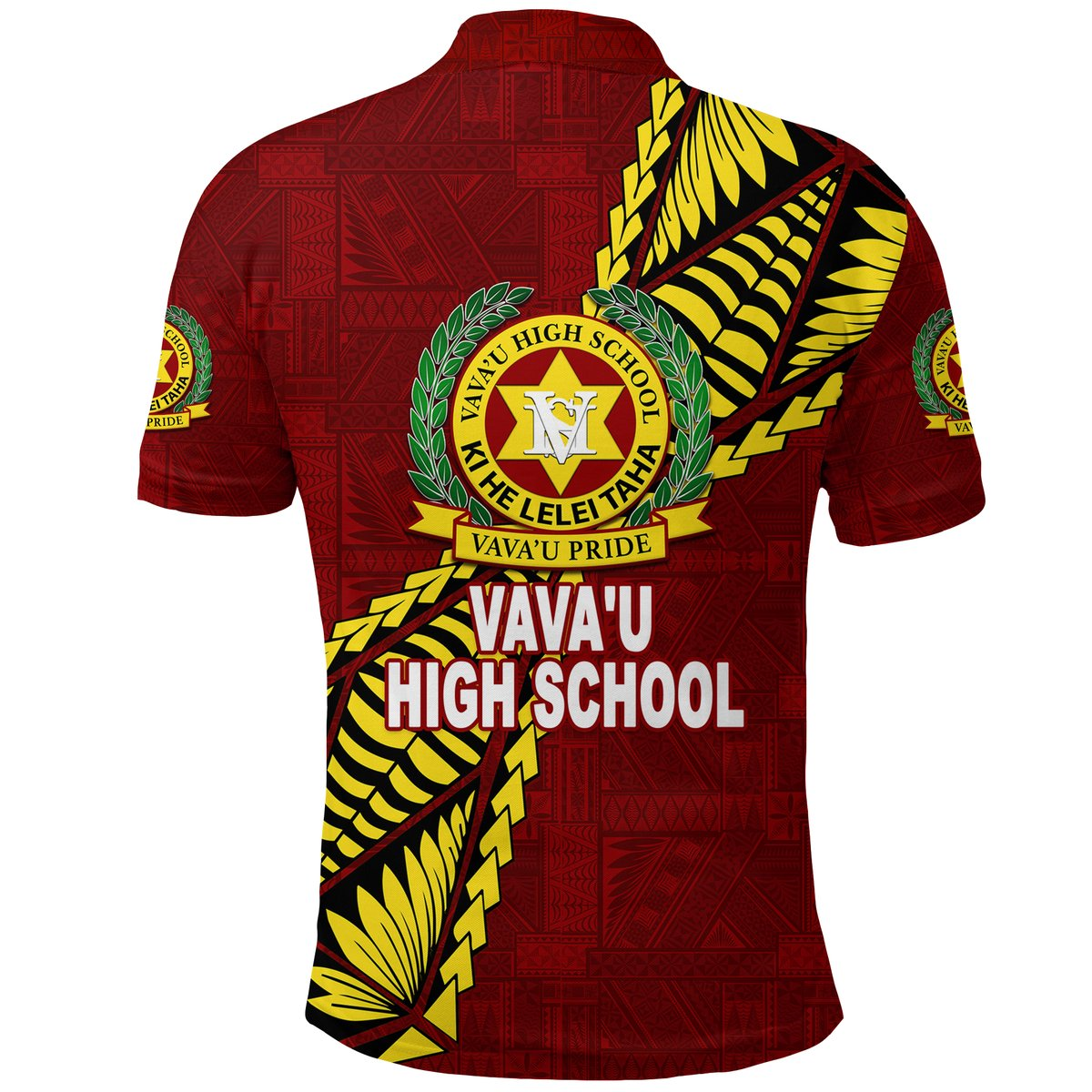 Tonga Vavau High School Tongan Patterns Polo Shirt LT12 - Polynesian Pride