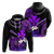 Hawaii Turtle With Plumeria Leaf Purple Hoodie LT12 Zip Hoodie Black - Polynesian Pride