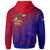 American Samoa Polynesian Custom Personalized Zip up Hoodie Bald Eagle (Blue Red) - Polynesian Pride