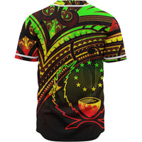 Pohnpei Baseball Shirt - Reggae Color Cross Style - Polynesian Pride