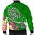 Fiji Custom Personalised Men's Bomber Jacket - Turtle Plumeria (Green) - Polynesian Pride