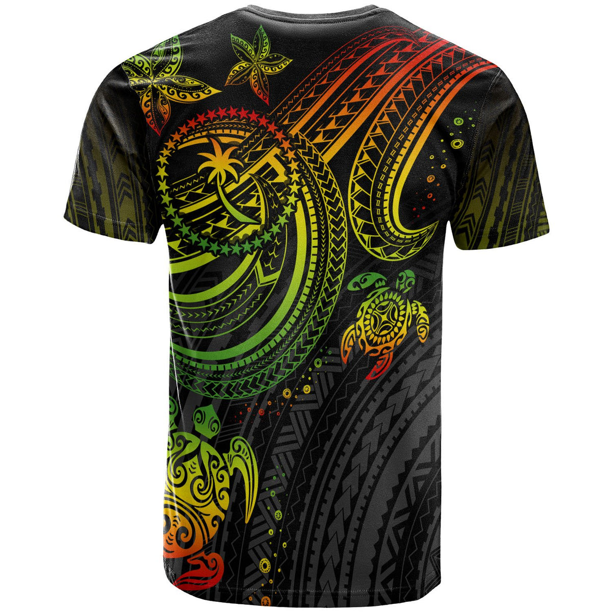 Chuuk Custom T Shirt Reggae Turtle - Polynesian Pride
