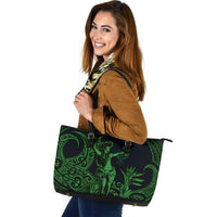 Polynesian Hawaii Leather Tote Bag - Hula Girl Green - Polynesian Pride