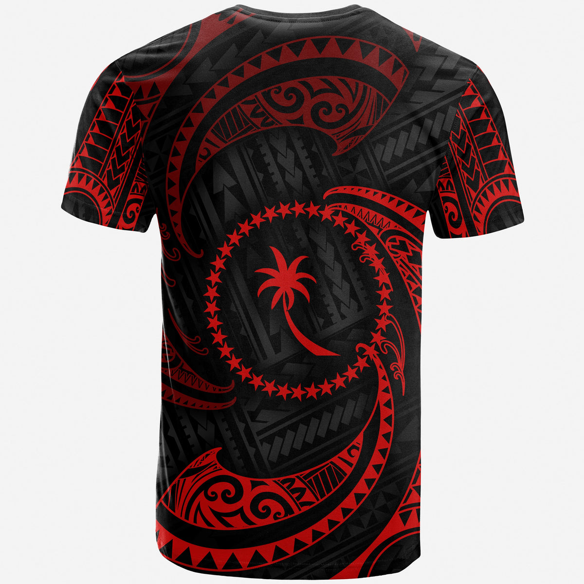 Chuuk Micronesia T Shirt Red Tribal Wave - Polynesian Pride
