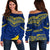 Tokelau Rugby Off Shoulder Sweater Impressive Sport LT13 Blue - Polynesian Pride