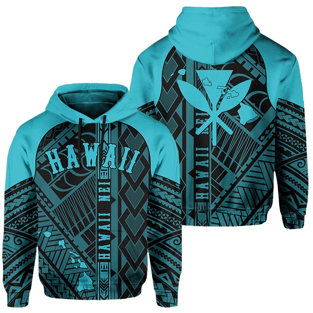Hawaii Nei Hoodie Polynesian Blue Unisex Blue - Polynesian Pride