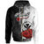 Hawaii Polynesian Zip up Hoodie Coat of Arm With Hibiscus White Unisex White - Polynesian Pride