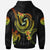 Tahiti Custom Zip up Hoodie Reggae Plumeria Flowers with Spiral Patterns - Polynesian Pride