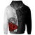 American Samoa Polynesian Custom Zip up Hoodie Coat of Arm With Hibiscus White - Polynesian Pride