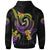 American Samoa Custom Zip up Hoodie Plumeria Flowers with Spiral Patterns - Polynesian Pride