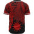 Nauru Polynesian Custom Personalised Baseball Shirt - Tribal Wave Tattoo Red - Polynesian Pride