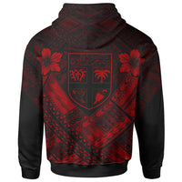 Fiji Polynesian Custom Hoodie Fiji Red Seal Camisole Hibiscus Style - Polynesian Pride