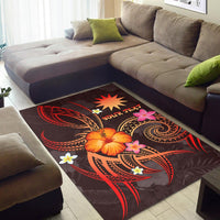 Nauru Polynesian Personalised Area Rug - Legend of Nauru (Red) - Polynesian Pride