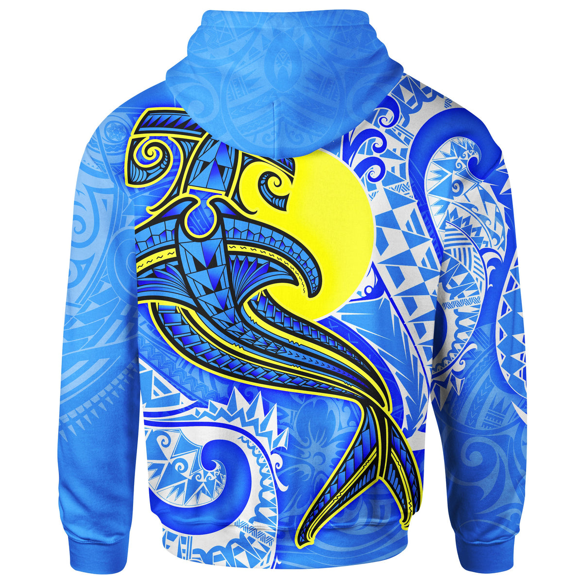 Palau Polynesian Hoodie Palau Flag with Polynesian Tattoo - Polynesian Pride
