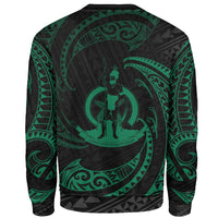 Vanuatu Polynesian Sweater - Green Tribal Wave - Polynesian Pride