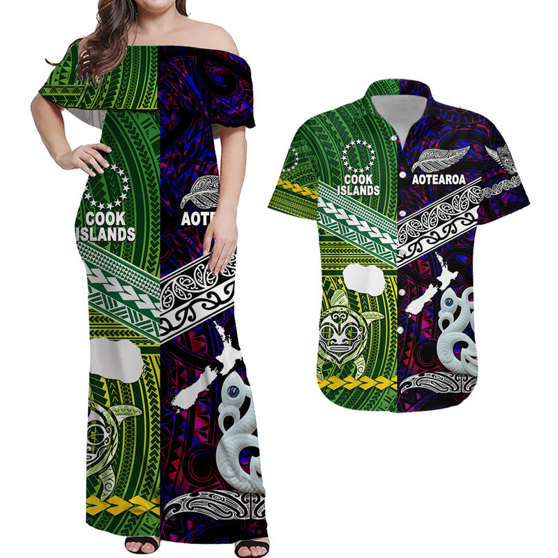 Polynesian Matching Hawaiian Shirt and Dress New Zealand Cook Islands Together Purple LT8 Purple - Polynesian Pride