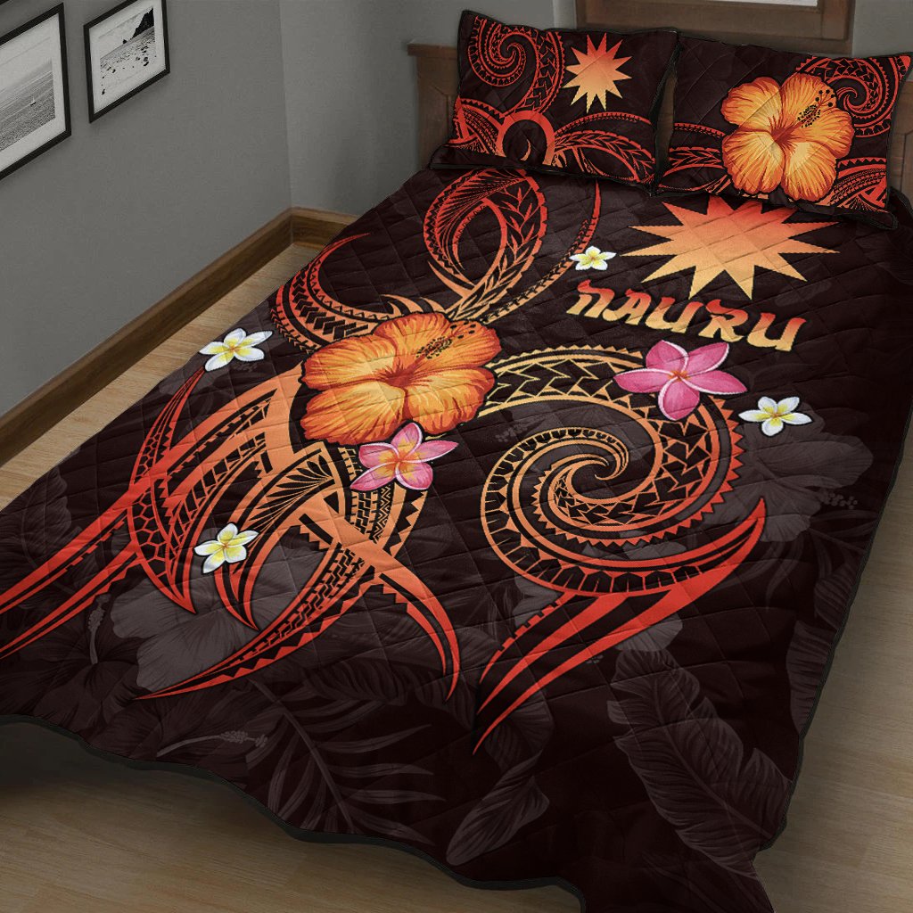 Nauru Polynesian Quilt Bed Set - Legend of Nauru (Red) Red - Polynesian Pride