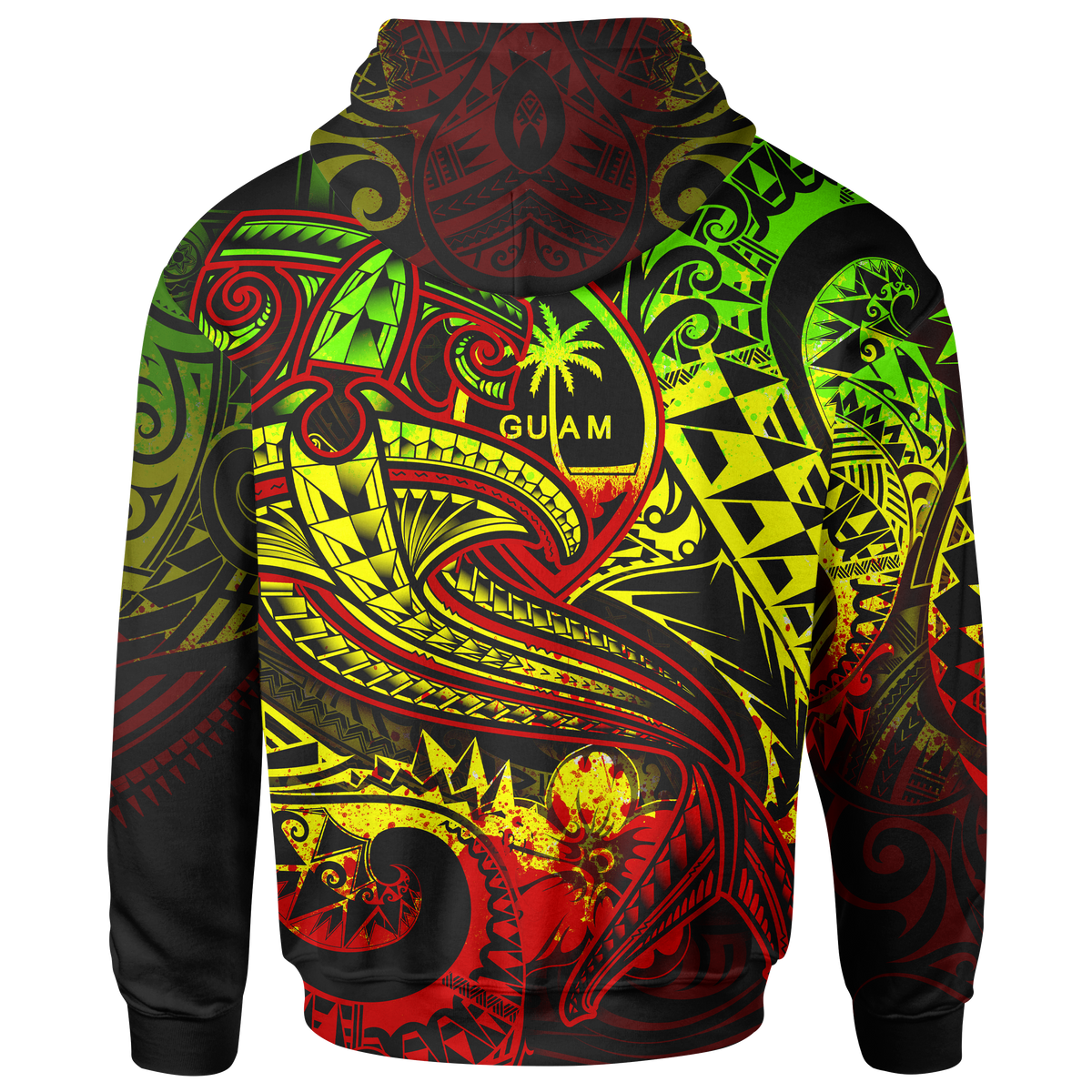 Guam Polynesian Hoodie Reggae Shark Polynesian Tattoo - Polynesian Pride