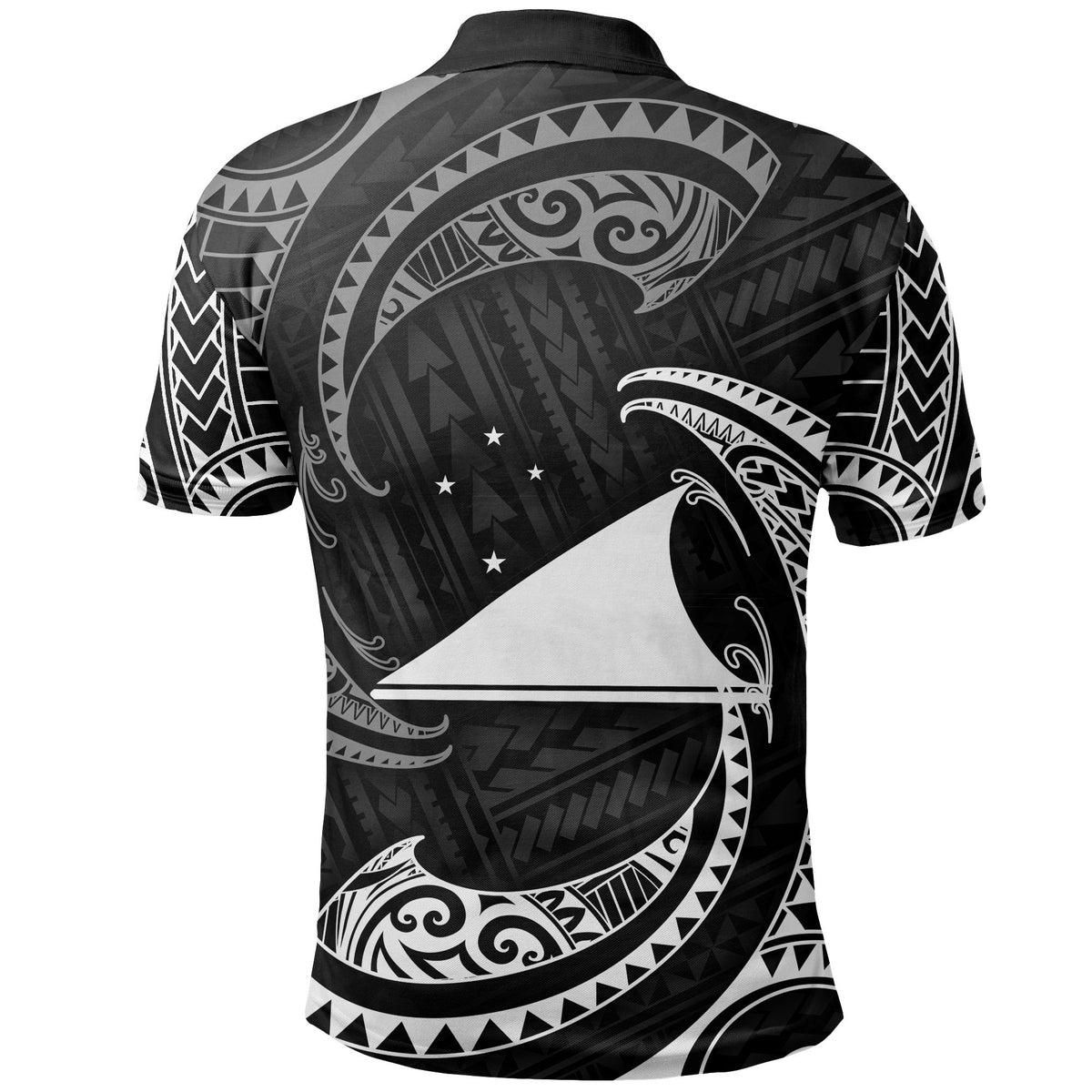 Tokelau Polynesian Custom Polo Shirt White Tribal Wave - Polynesian Pride