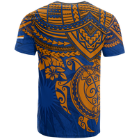 Marshall Islands Polynesian T Shirt Marshall Islands Flag Blue Turtle Hibiscus - Polynesian Pride