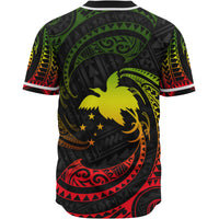 Papua New Guinea Polynesian Custom Personalised Baseball Shirt - Reggae Tribal Wave - Polynesian Pride